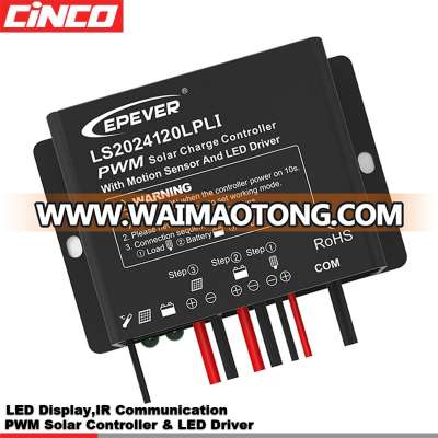 LS2024120LPLI 12V/24V 20A pwm solar charge controller with LED driver for solar street lighting waterproof IP68